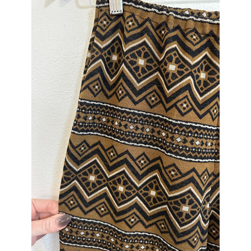 70s Funky Patterned Double Knit Poly Pants - Picture 3 of 12